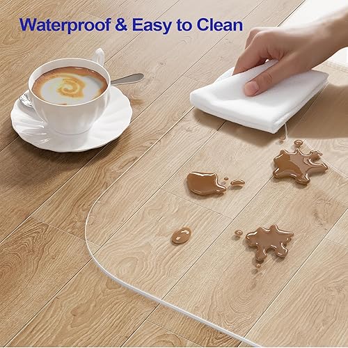 Miniatura 5 de Delamu Tapete para silla de oficina para suelo de madera, computadora de oficina y silla de escritorio, tapete protector de suelo resistente de PVC