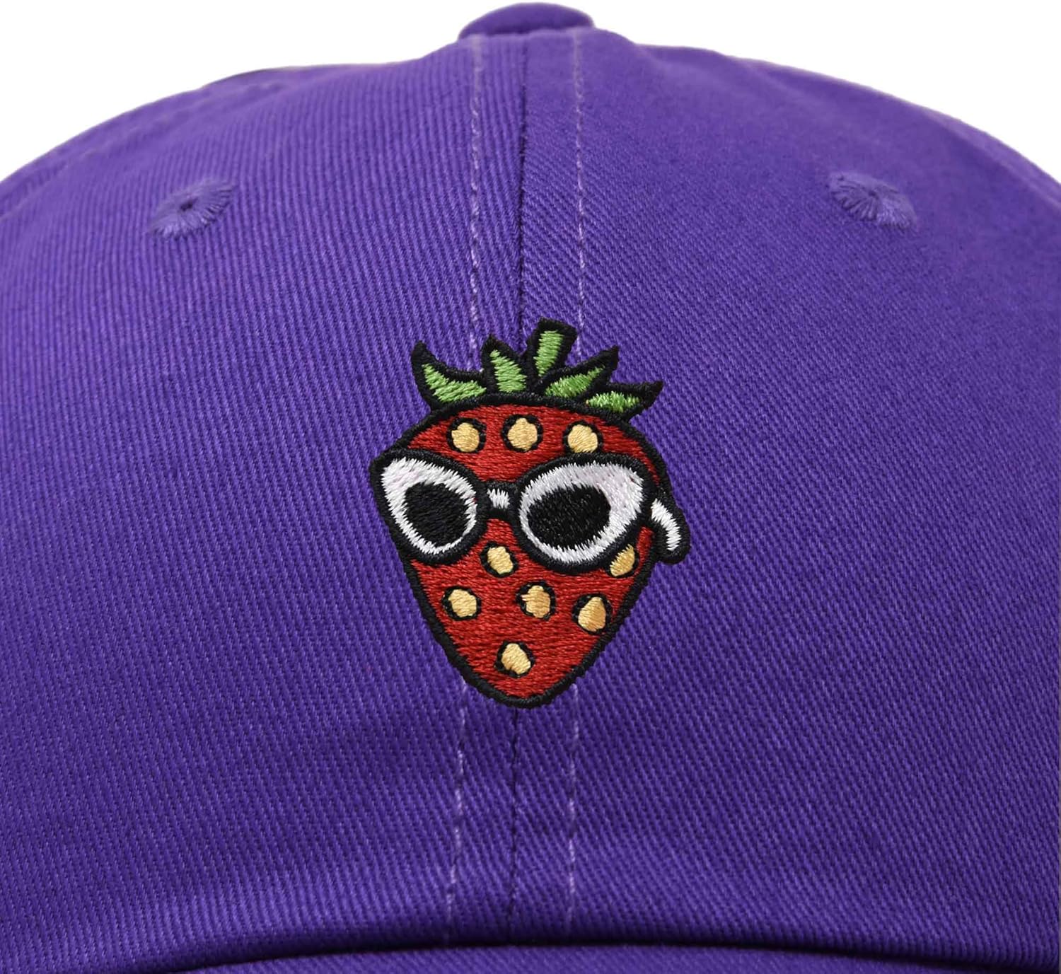 DALIX Strawberry Embroidered Cap Cotton Baseball Summer Cool Dad Hat Womens