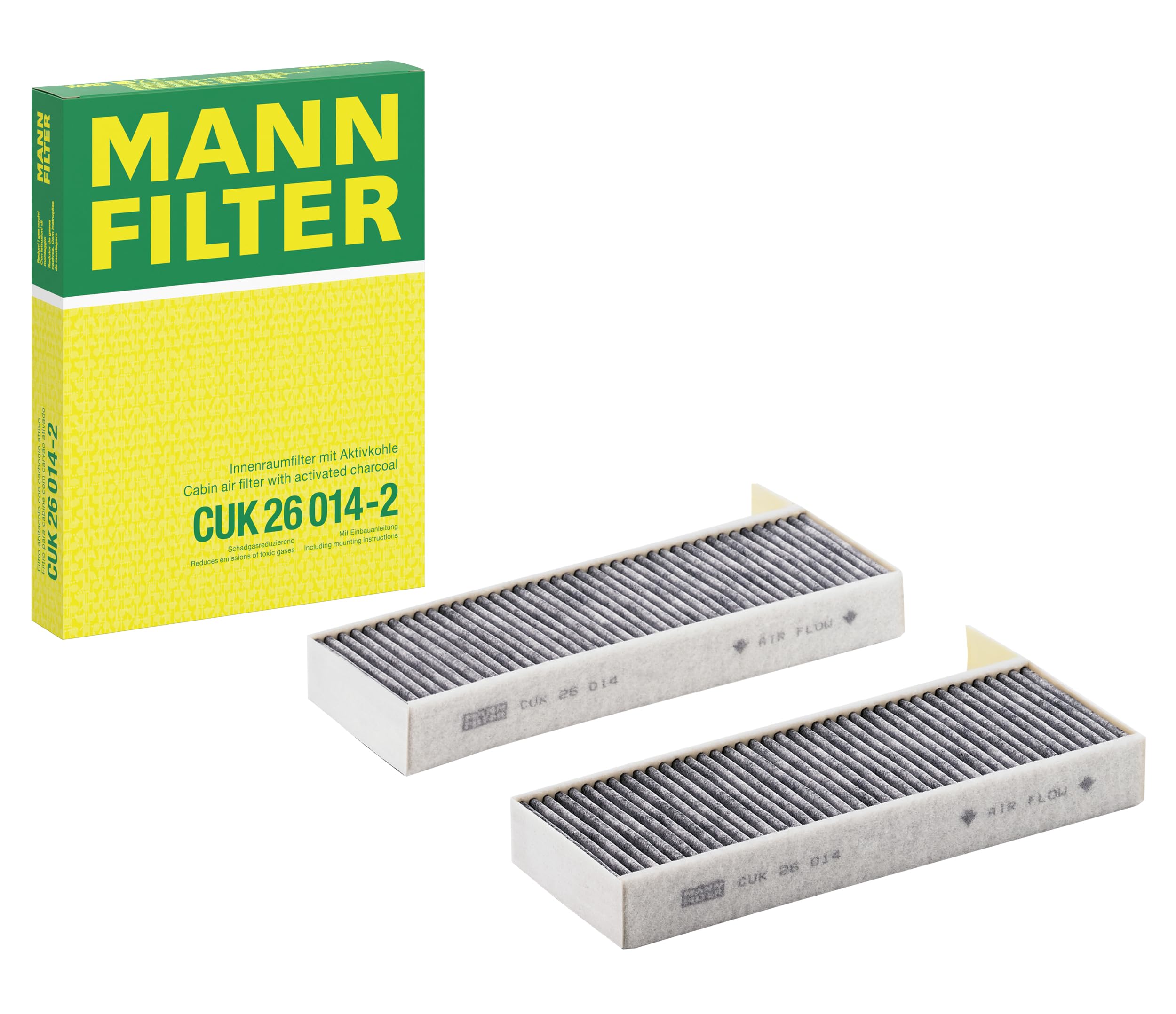 Filtre à air de cabine MANN-FILTER CUK 26 014-2 anti pollen et odeurs pour utilitaire léger