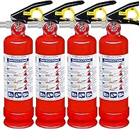 Jasvellybrand 4-Pack 2.5 lb ABC Dry Chemical Fire Extinguishers 1A:10B:C - Quick Release for Home, Kitchen, Car, Boat, Electrical & Grease Fires