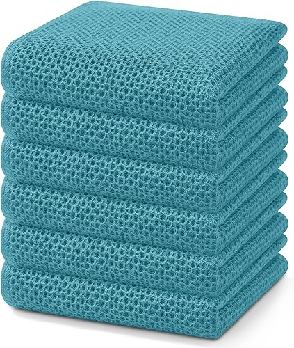 Miniatura 213 de Homaxy Paños de cocina de 100% algodón con tejido gofre, toallas de cocina ultra suaves, absorbentes, de secado rápido, 12 x 12 pulgadas, paquete