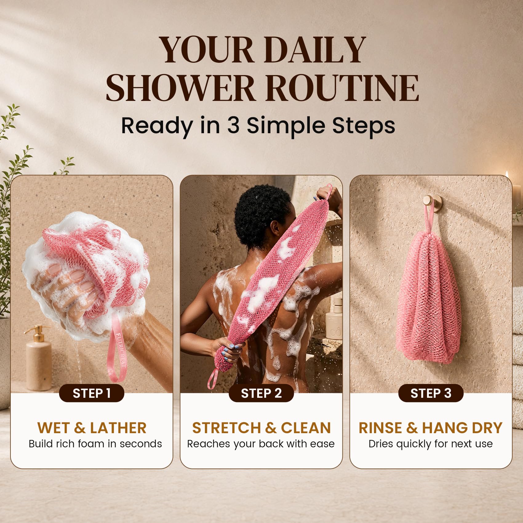 African Net Sponge - Exfoliating Back Scrubber -7