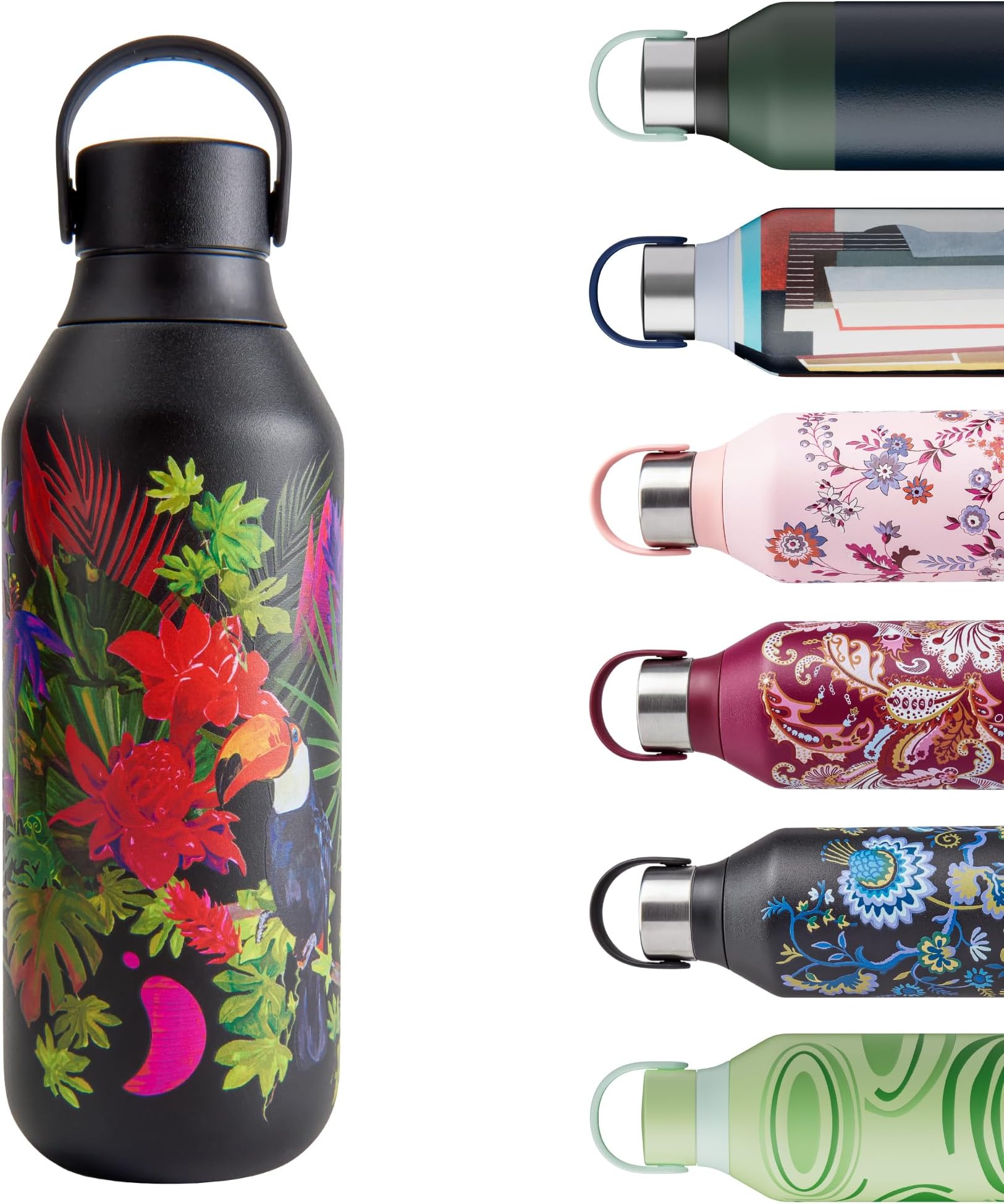 Chilly's Series 2 Water Bottle - Stainless Steel Thermal Bottles with Double Wall Vacuum, Soft Collar & Carry Loop - 24hrs Cold, 12hrs Hot - For Office, Home & Travel - Available in 350ml, 500ml & 1L