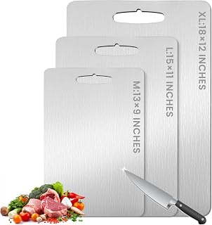100% Pure Titanium Cutting Board - 15x11 Inch Non-Slip Kitchen Chopping Board, Dishwasher Safe, Scratch Resistant, Easy to Clean, Durable & Hygienic,11DS