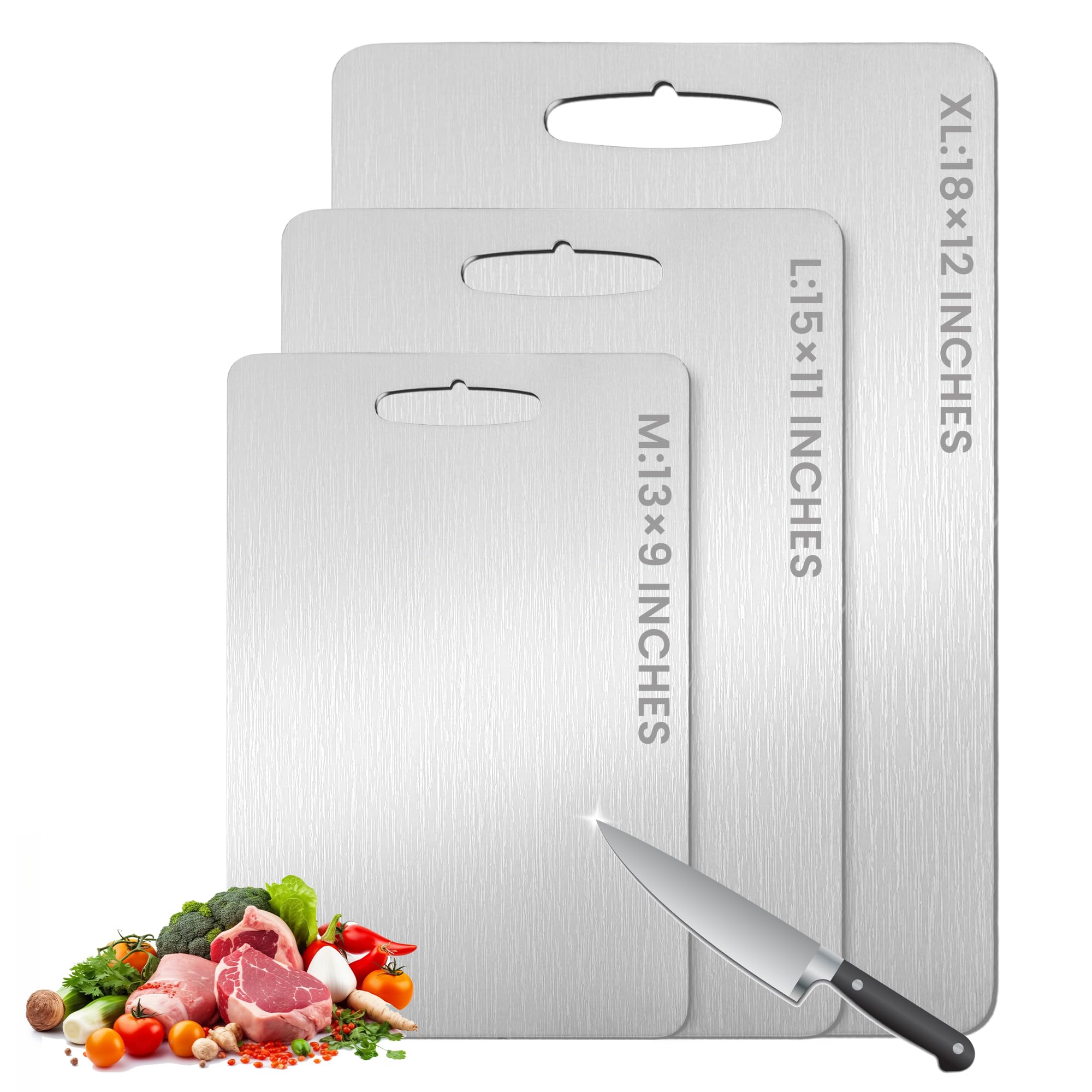 Titanium Cutting Board, 2026 New Upgrade 100% Pure Titanium Cutting Boards for Kitchen, Hygiene & Durability Non Stick Chopping Board, Double sided Cutting Board, Easy to Clean (15 * 11)