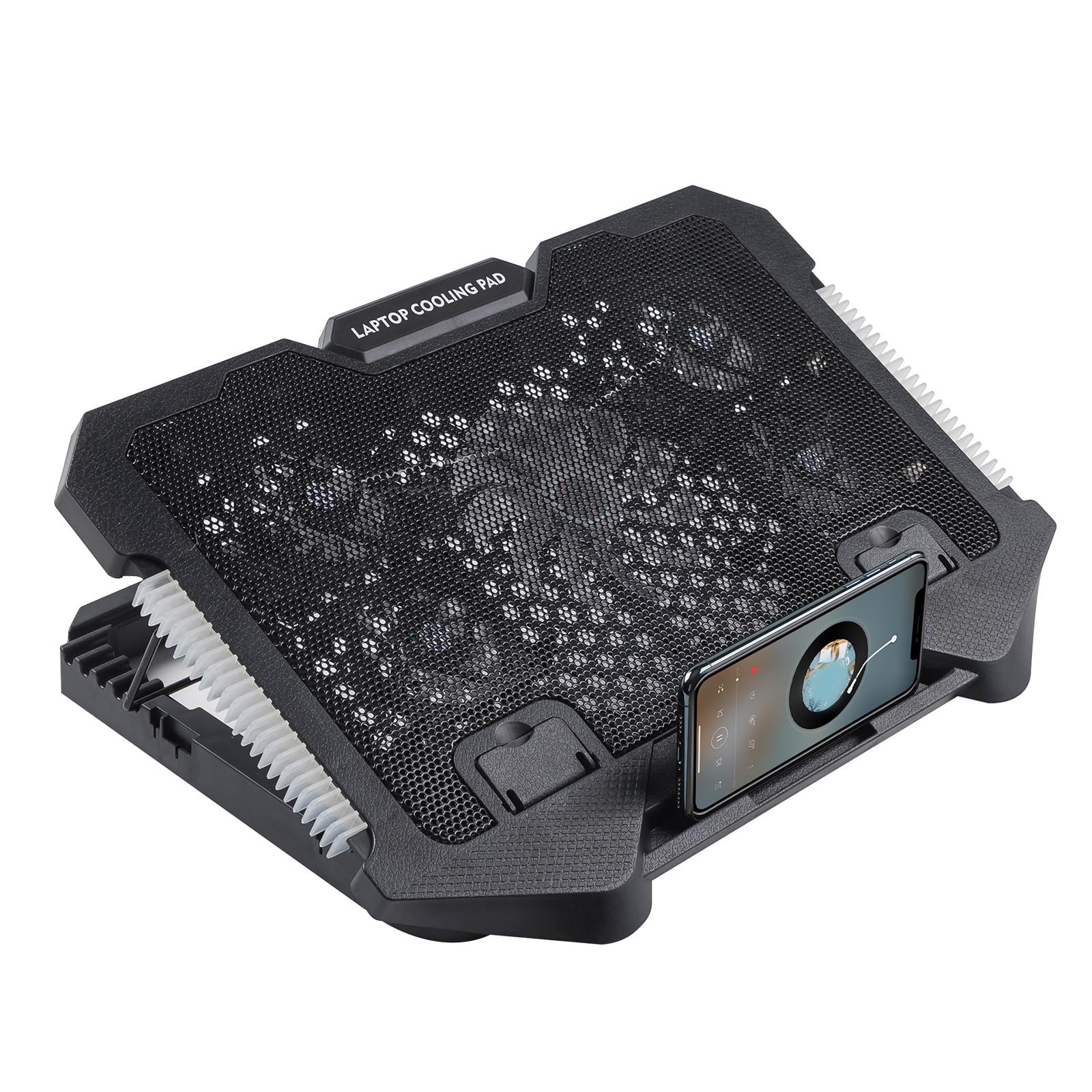 Almohadilla de refrigeración para portátil con luces LED y soporte para