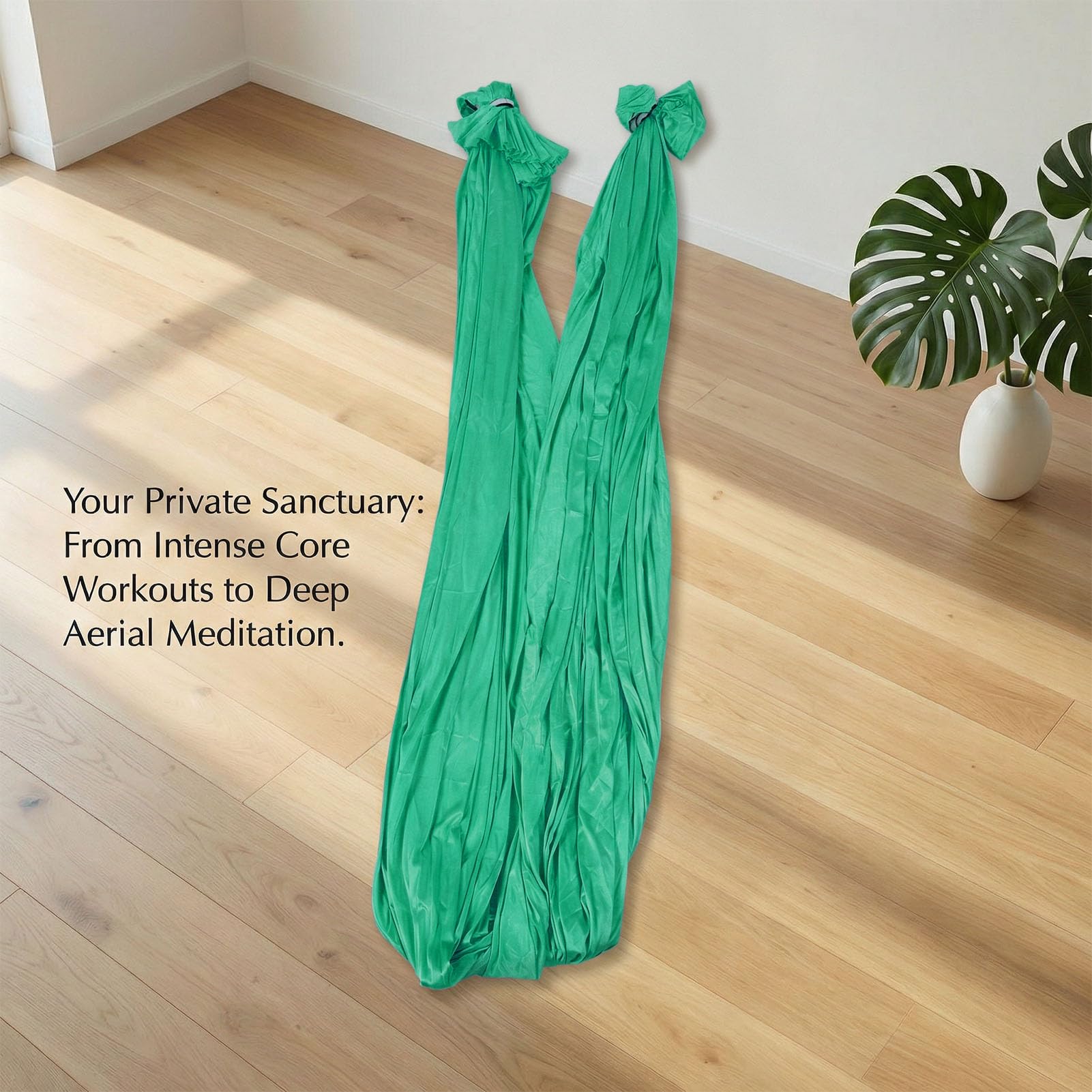 POENVFPO Lufthängematte, Yoga-Schaukel aus Polyester-Seide für Kraftdehnung, Fitness-Meditation, mit Komplettem Hardware-Kit, für Heimstudio
