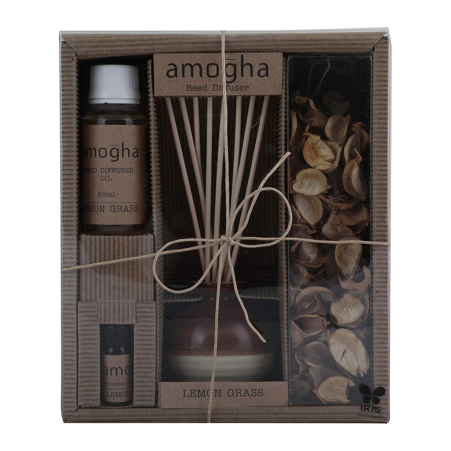 Iris Amogha Reed Diffuser Home Fragrance Set, Lemon Grass, 1 Piece