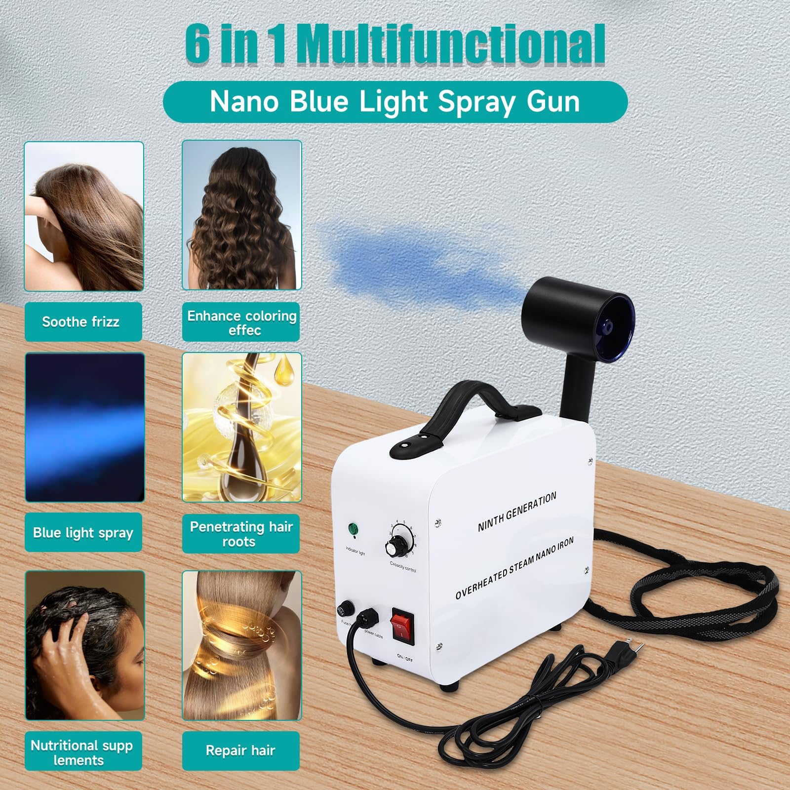 Amazon.com: Nano Hair Steamer, Nano Steam Gun, Hair Salon Steamer