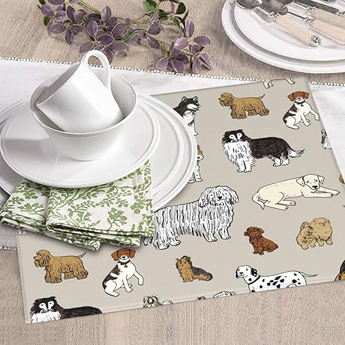 Miniatura 8 de Tapete de secado de platos con diseño de perros lindos de 16 x 18 pulgadas, tapete protector de platos para encimera de cocina, tapete protector de