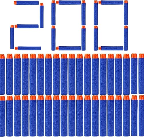 Paquete de 200 municiones de dardos de recambio de balas Nerf Bullets, juego universal de balas de espuma de carga manual para Nerf N Strike Elite