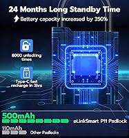 Vista 6 de eLinkSmart Candado de huellas dactilares con llave de respaldo, candado electrónico digital inteligente biométrico resistente a la intemperie