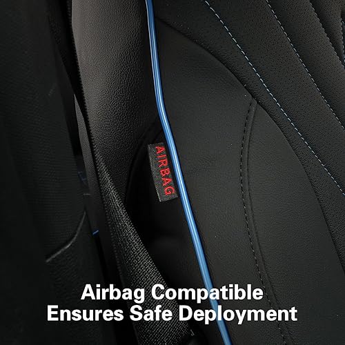 Vista 35 de EKR Juego completo de fundas de asiento F150 para Ford F150 XL/XLT 2015-2020 y (CrewCab) 2017-2022 F250/F350/F450 SuperDuty XL/XLT (Negro)