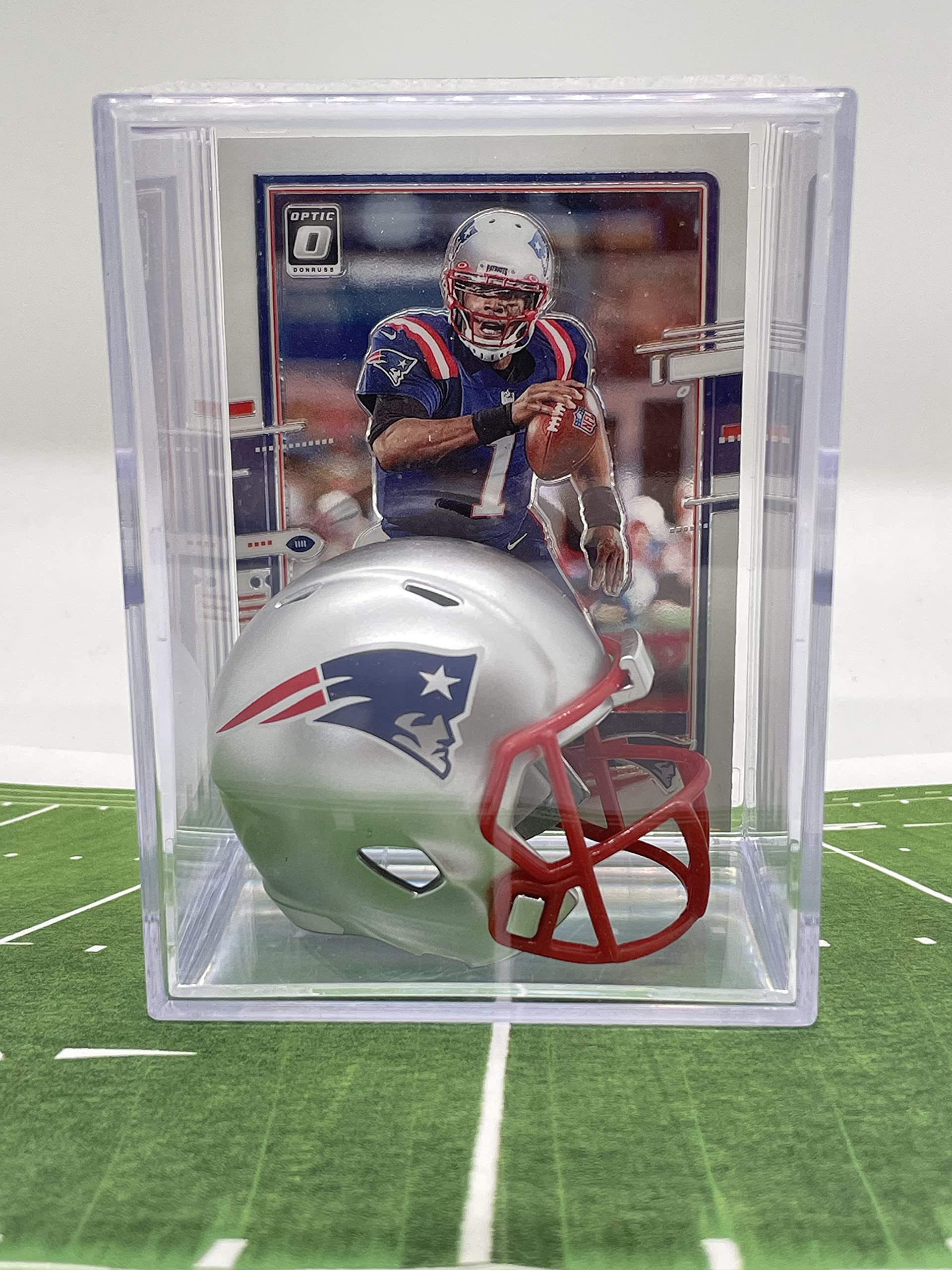 RiddellCam Newton New England Patriots NFL Helmet Shadowbox w/card