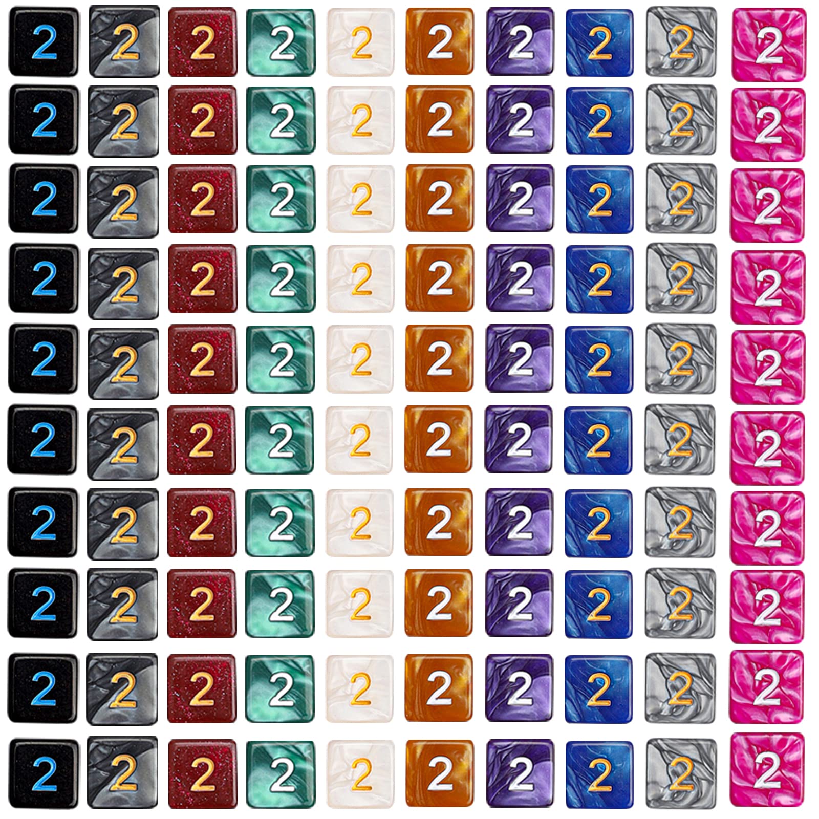 Lot De 100 Dés Polyédriques YILAIDA - 20 Faces - Pour D&D, RPG - Avec Sac De Rangement