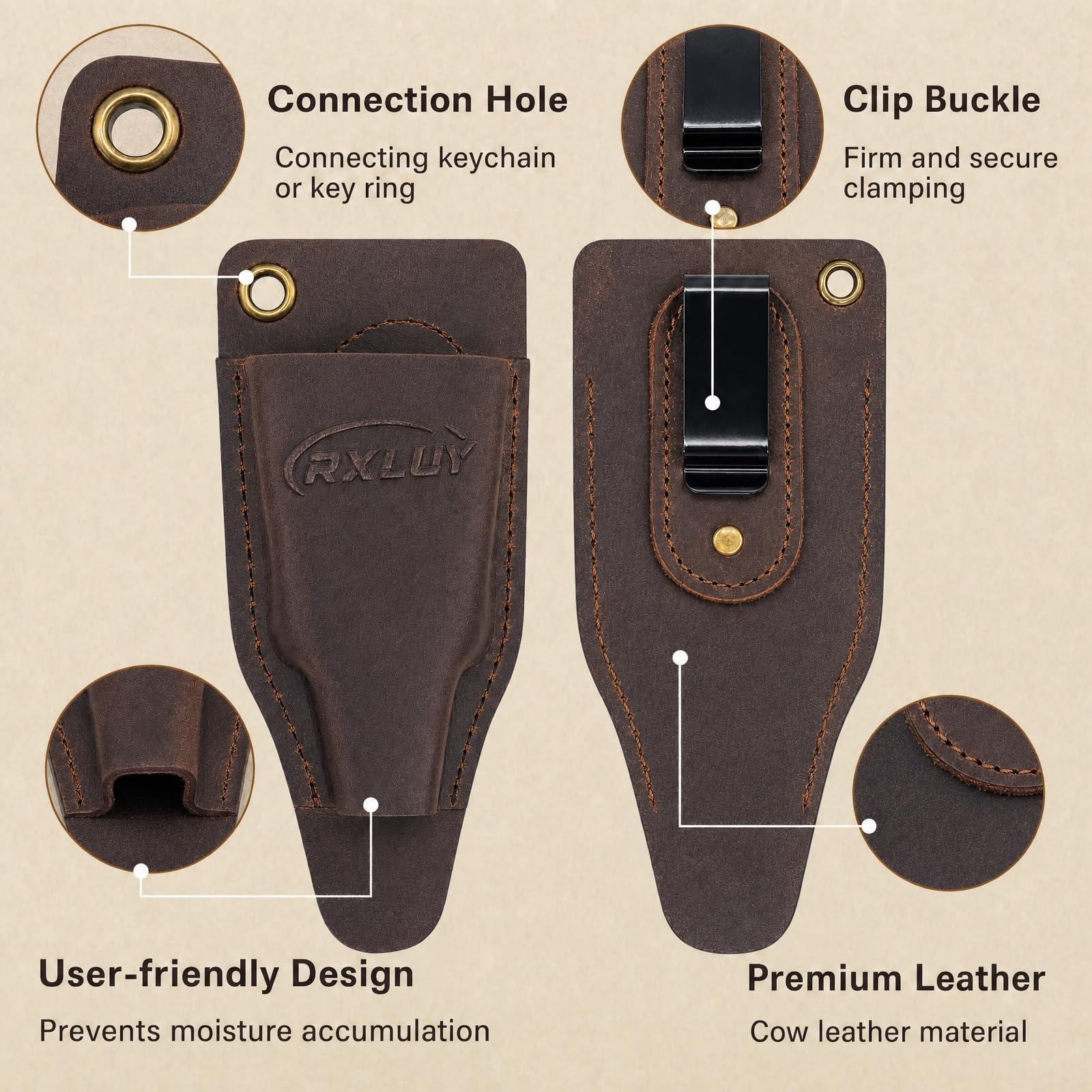 Fishing Pliers Holster - Durable Leather & Lanyard -2