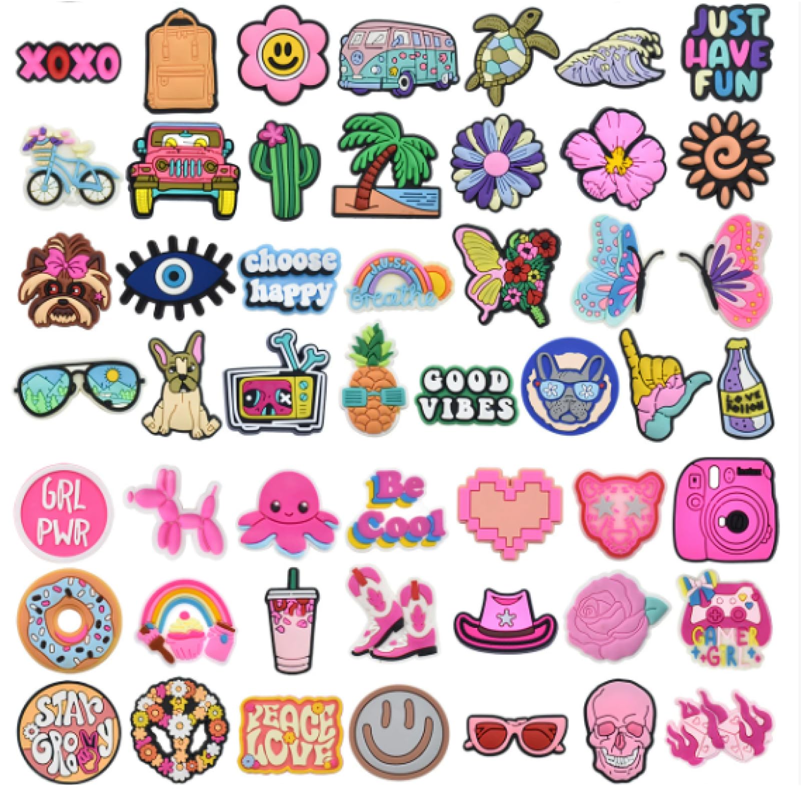 RowGlow 37pcs Zapatos Charm Pins Adornos Para Croc Shoe Charm Accesorios Diy