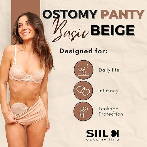 Miniatura 2 de Ostomy - Funda para mujer, ropa interior de cintura alta, color negro, bragas discretas con bolsillo interior, control de fugas, tela de secado