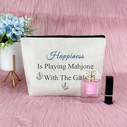 Miniatura 7 de Sfodiary Mahjong - Bolsa de maquillaje para mujer, regalo para amantes de Mahjong, regalo de cumpleaños para amigos, regalos de juego para mujeres,