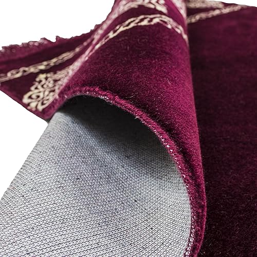 Miniatura 6 de Modefa Alfombra de oración islámica turca, grande y ancha, de terciopelo suave, Janamaz, cómoda alfombra de oración musulmana para hombres y