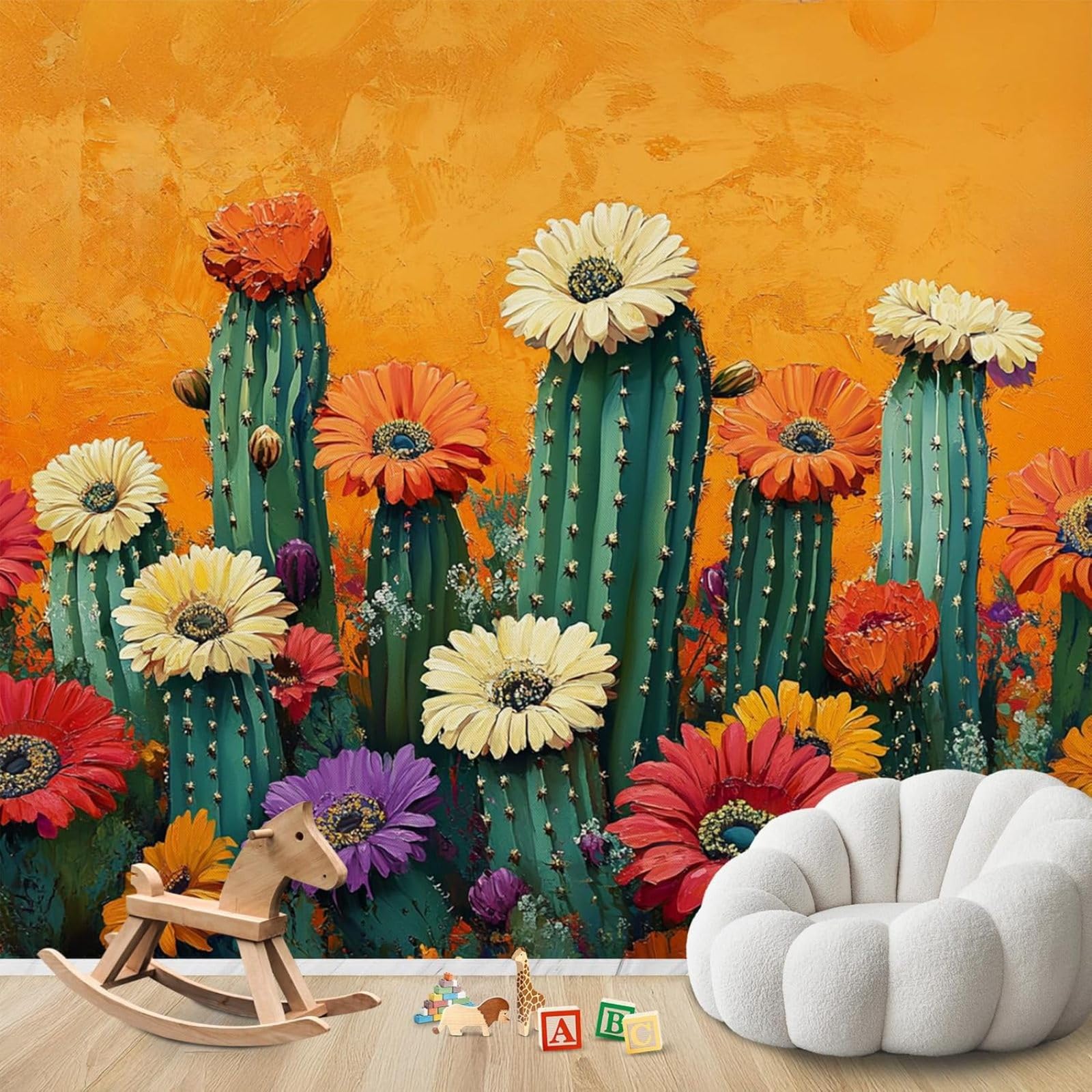 kfjhgbdshhj Photo Wallpaper Cactus Desert Plants Non-Woven Modern Living Room Bedroom Children's Room Wall Decoration Motif Wallpaper,200cmx140cm Stickers - Frameless Painting - Poster