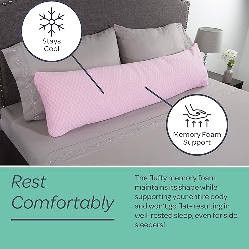 Miniatura 4 de Lavish Home - Almohada corporal de espuma viscoelástica, para dormir de lado, dolor de espalda, mujeres embarazadas, dolor de piernas y rodillas,