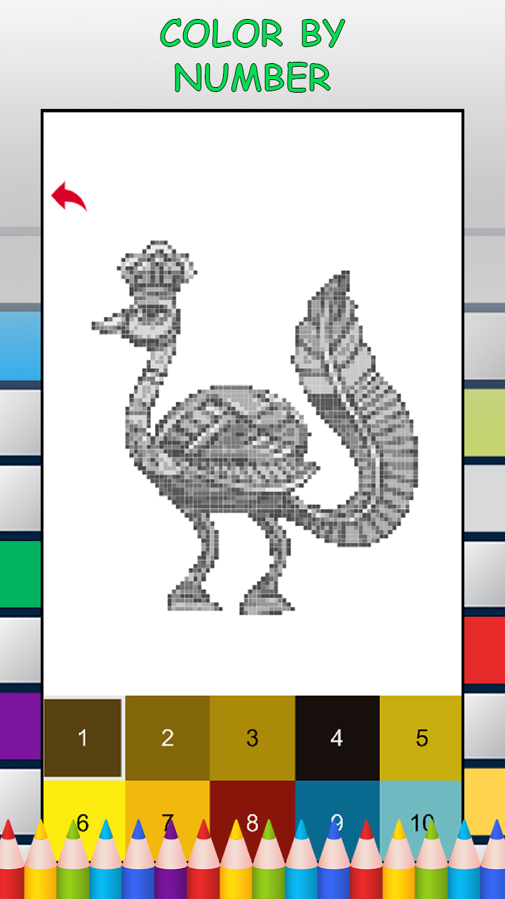 Peacocks Color by Number Free Pixel Art Game Coloring Book Pages