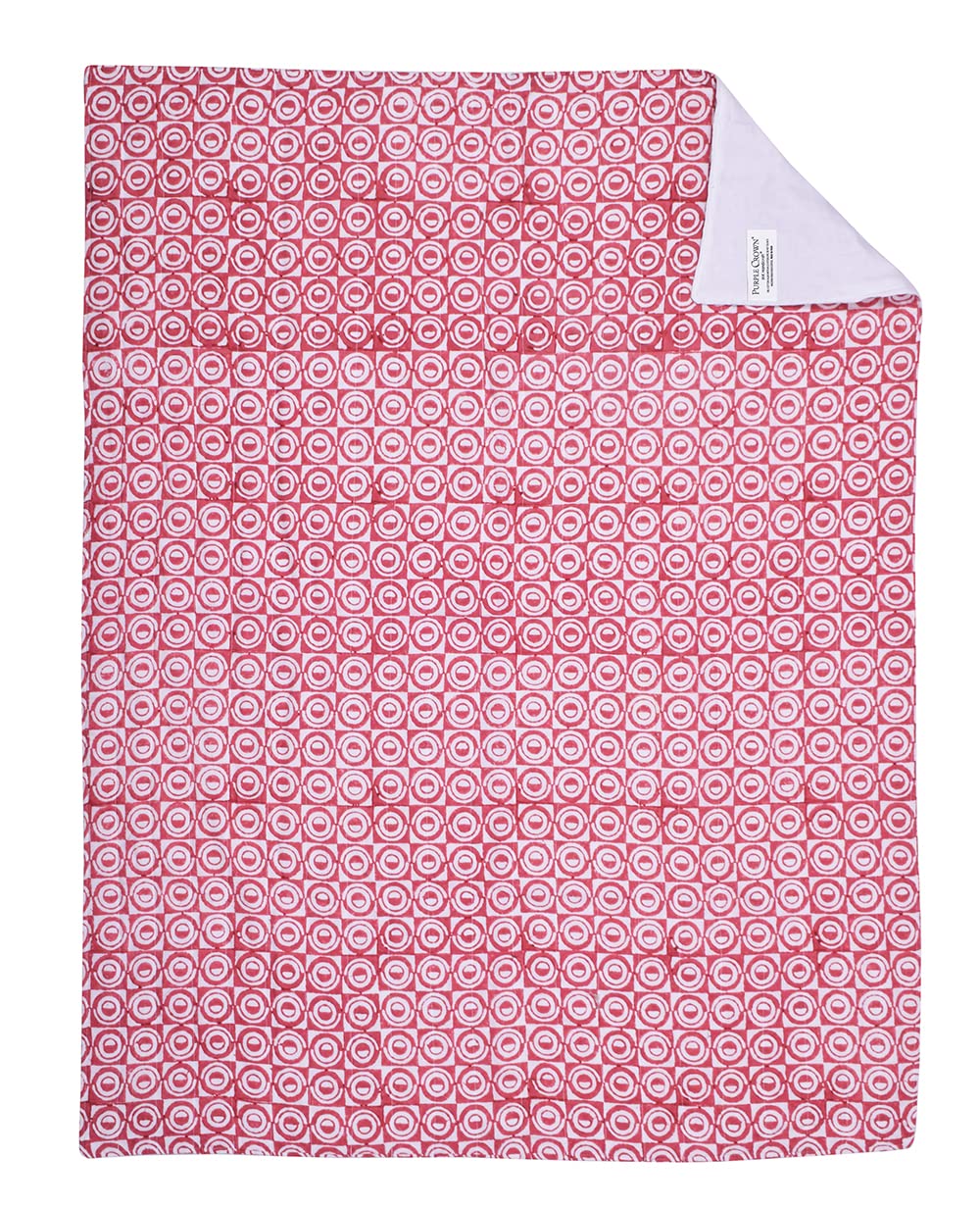 MK Handicraft (PurpleCrown), Pack of 3pieces Pure Breathable Cotton and high Absorbent Block Print Cribsheet for Newborn Babies, Swaddler Cum Comforter for Infants.(Children: M, 75cmx65cm, Purple) 1