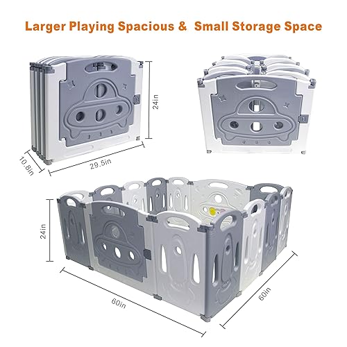 Miniatura 3 de Gupamiga Plegable Baby Playpen Baby Plegable Play Pen Centro de Actividades para Niños Patio de Juego de Seguridad Hogar Interior al Aire Libre
