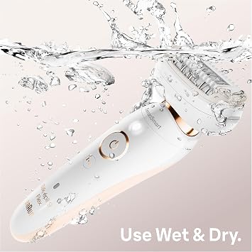 Braun Epilator for Women with Flexible Head for Easier Hair Removal, Cordless Wet & Dry Epilation, Massage Pad, Wide Head with 40 Tweezers and Slim Handle, Braun Silk-épil 9 Flex 9-020