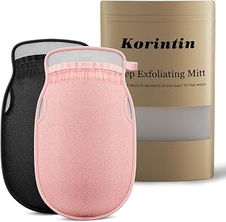 Exfoliating Glove, Exfoliating Mitt for Dead Skin 2pcs, Deep Body Shower Gloves, Exfoliating Gloves Skin Cleanser, Great for Spray Tan Removal or Keratosis Pilaris