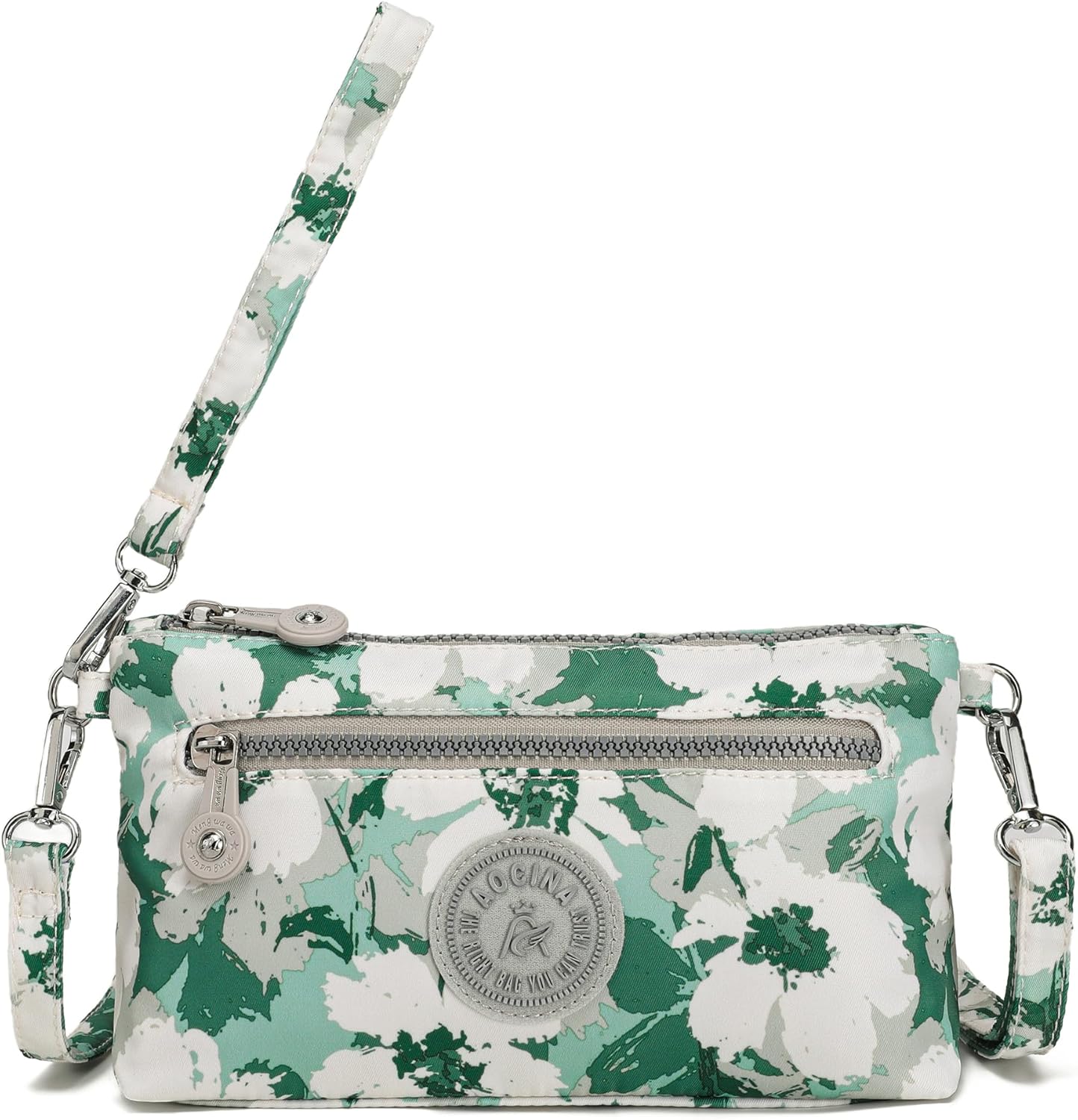 AOCINA Small Wristlet Wallets for Women RFID Blocking Crossbody Purses Nylon Cell Phone Bag for Daily Travel