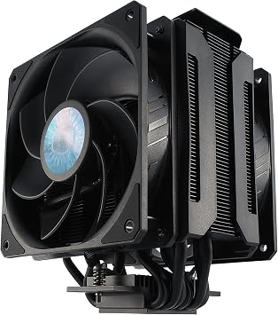 Cooler Master MasterAir MA612 Stealth CPU Air Cooler - Push-Pull SickleFlow 120 V2 Fans, 6 Heat Pipe Array, Unlimited RAM Clearance, Matte Black Finish - Universal Socket Compatibility