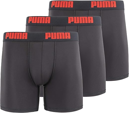 PUMA mens 3 Pack Performance Boxer Briefs