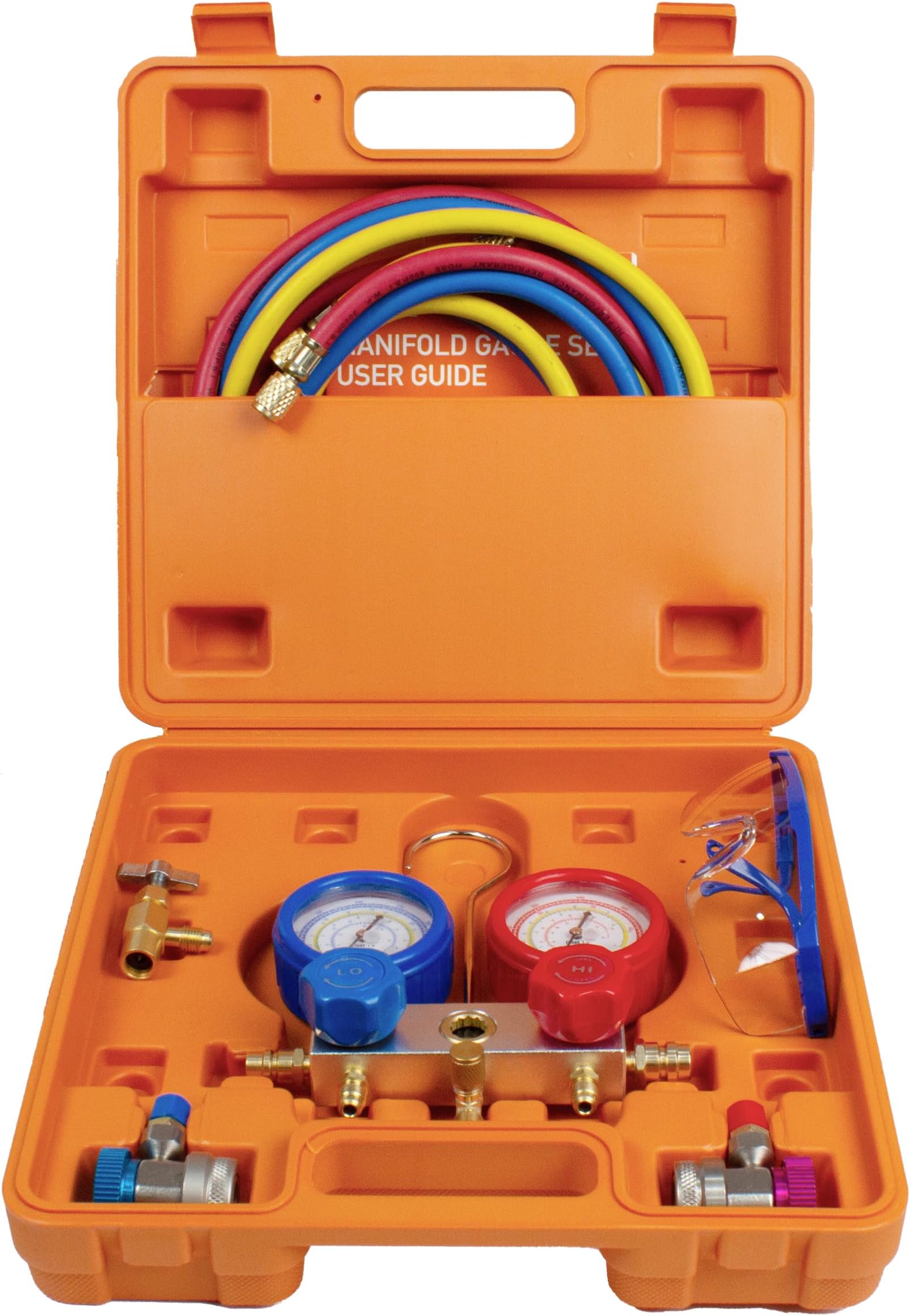 BACOENG 3-WAY AC Recharge Kit, HVAC A/C Manifold Gauge Set Ideal for R134A R410A R407C R22