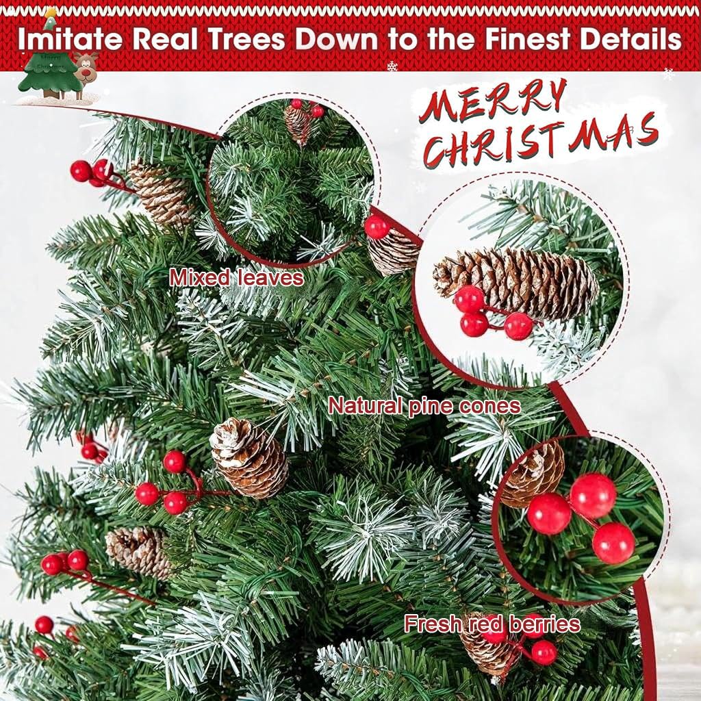 150cm Flocked Christmas Tree - Realistic & Festive -2 150cm Flocked Christmas Tree - Realistic & Festive -2