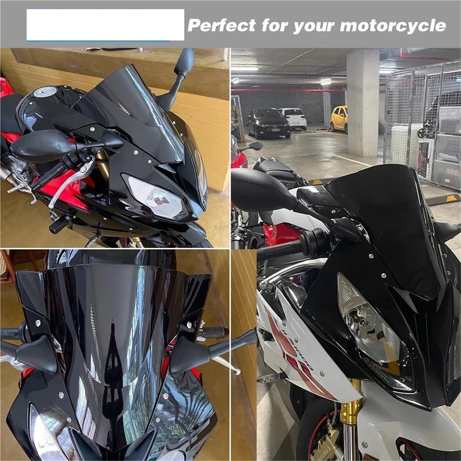 Deflektor motocykla Szyba przednia pasująca do BMW S1000RR 2015-2018 Podwójna osłona wiatroszczelna S1000 Deflektor wiatru spojler przedłużający szyba przednia(Clear)