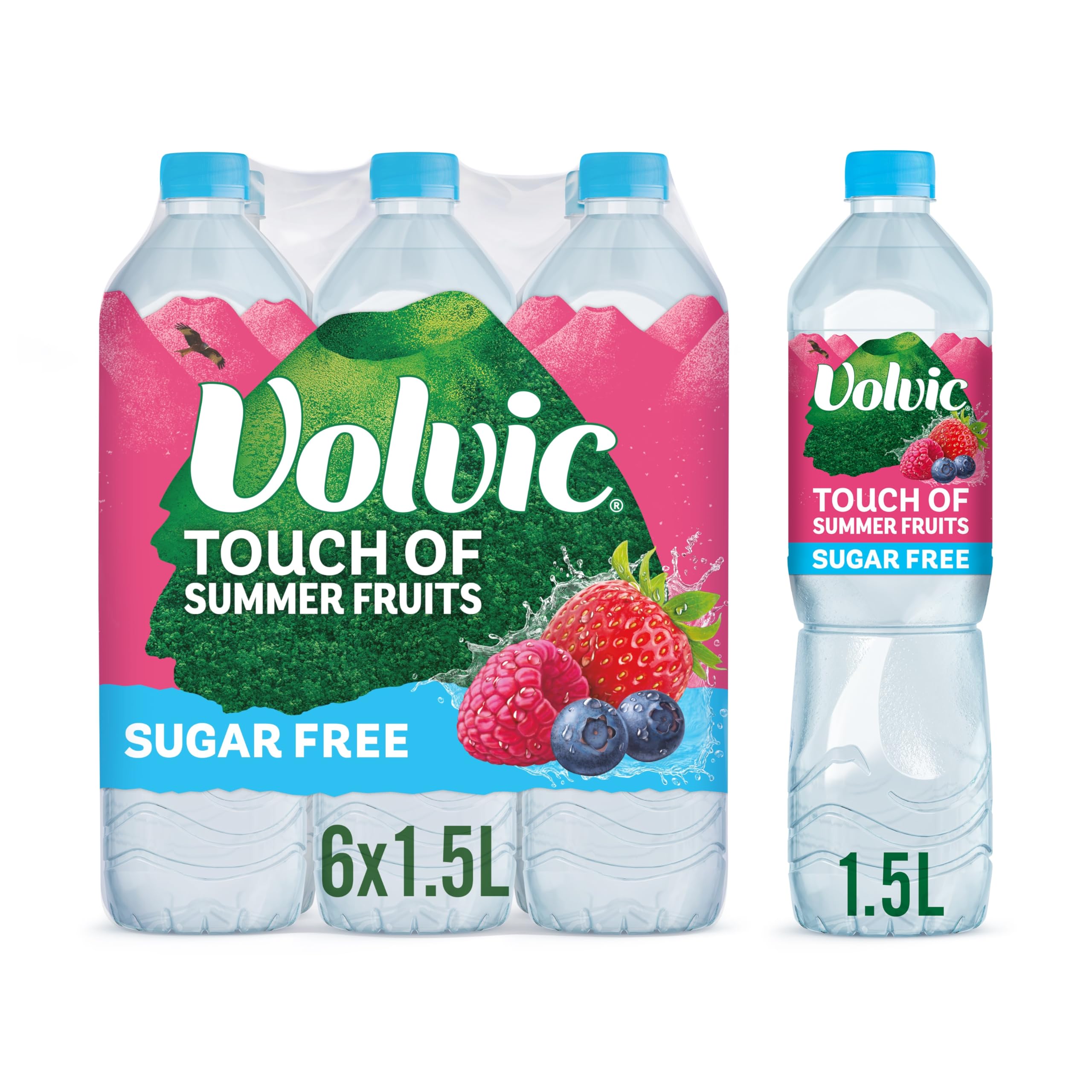 Volvic Touch of Fruit Summer Fruits Sugar Free Still Flavoured Water Multipack 6x1.5L