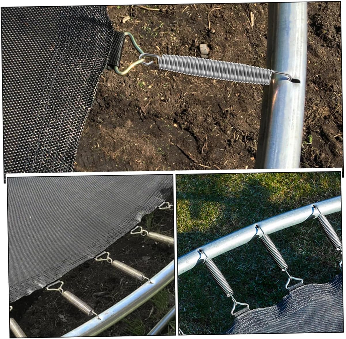 Heavy Duty Metal Trampoline Springs Replacement with Hook Convenient Springs for Outdoor Trampoline Parts Reinforced for Enhanced Bounce and Easy Installation