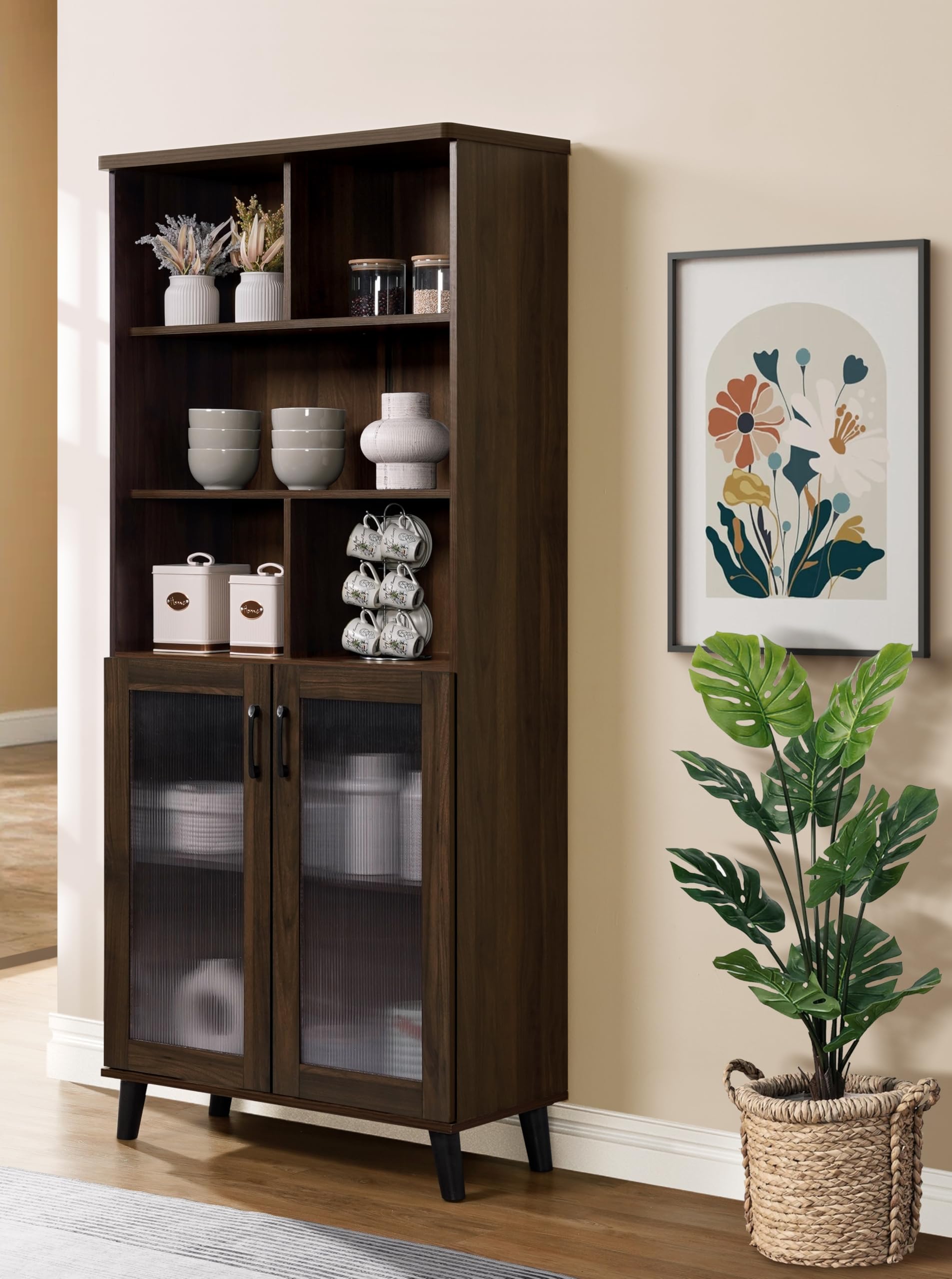 DeckUp Sage Engineered Wood Kitchen Cabinet/Storage Unit (Walnut, Matte Finish)-image-2