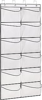 KIMBORA Over The Door Shoe Organizer 12 Large Mesh Pockets Boots Hanging...