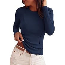 PRETTYGARDEN Womens Long Sleeve Shirts Fall Ribbed Basic Tee