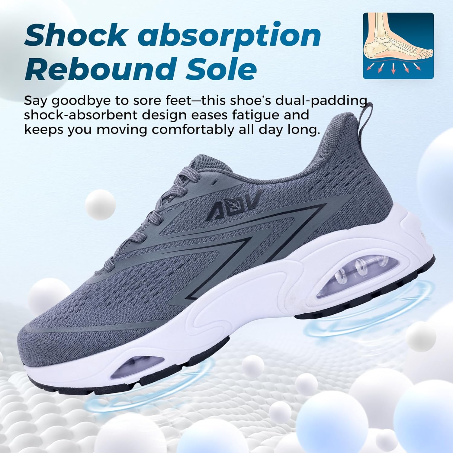 Autper Wide Toe Box Running Shoes for Men Arch Support Walking Sneakers Orthotic Slip On Tennis Shoes for Bunions Plantar Fasciitis, Flat Feet, Heel Pain Relief - Image 3