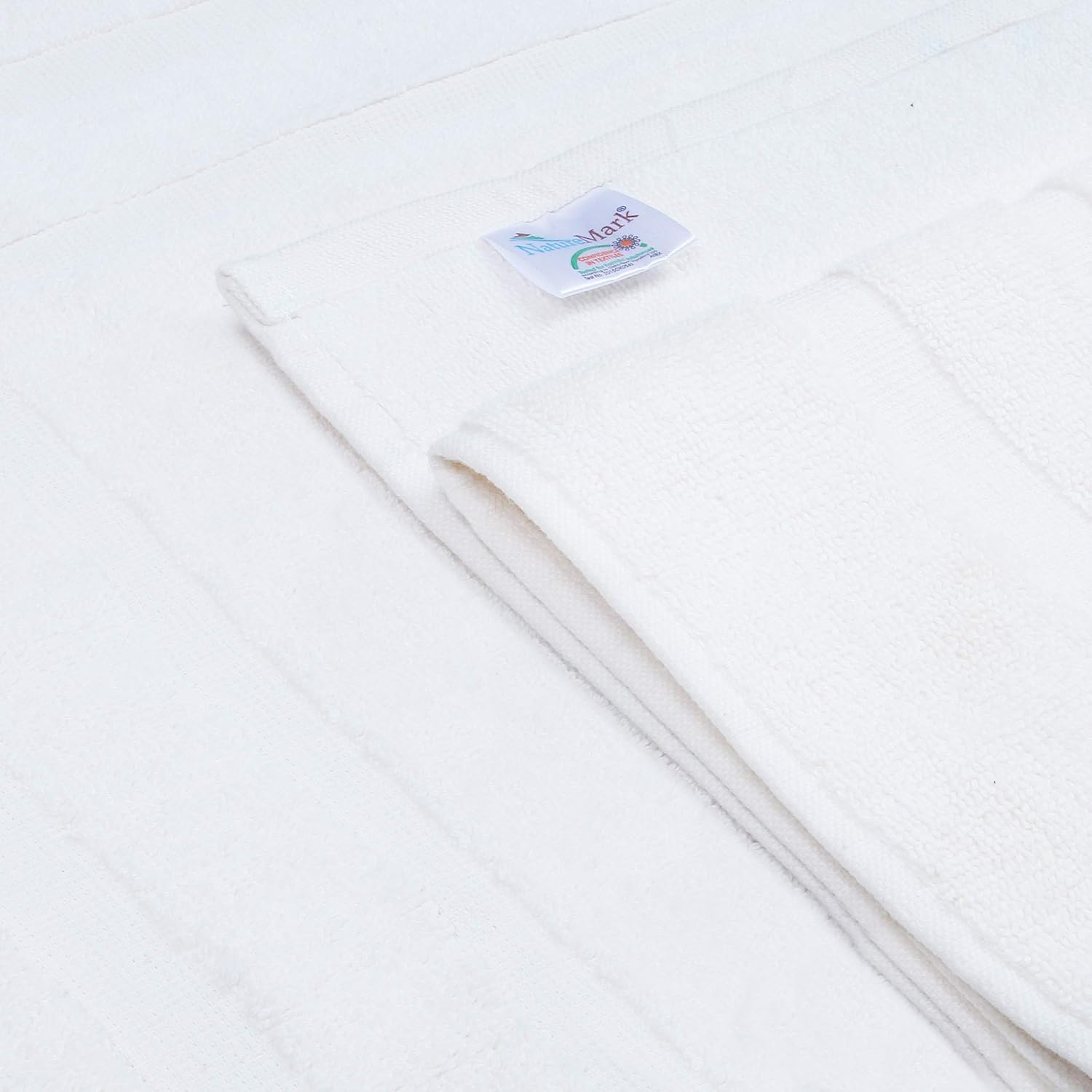 NatureMark Pack of 2 Terry Towelling Bath Mats, 50 x 80 cm, 100% Cotton, Cream - Image 5