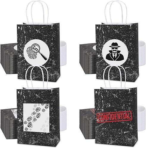 Fulmoon 48 bolsas secretas de fiesta de 8.3 x 5.9 x 3.1 pulgadas para suministros de fiesta de cumpleaños misteriosa, aperitivos de regalo de sala