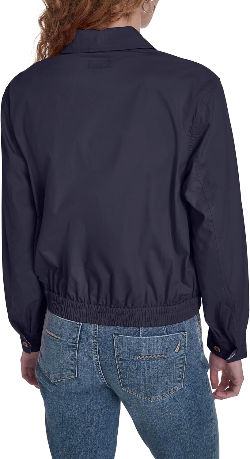 Nautica womens Long Sleeve Cotton Collared Zip Front Jacket - Image 4