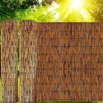 Natural Reed Fencing Rolls Privacy Fence Screen Bamboo Fence Balcony Privacy Screen Fence Reed Screen Curtain Reed Fence for Outdoor Backyard Patio Balcony1x2ft12x24.4in