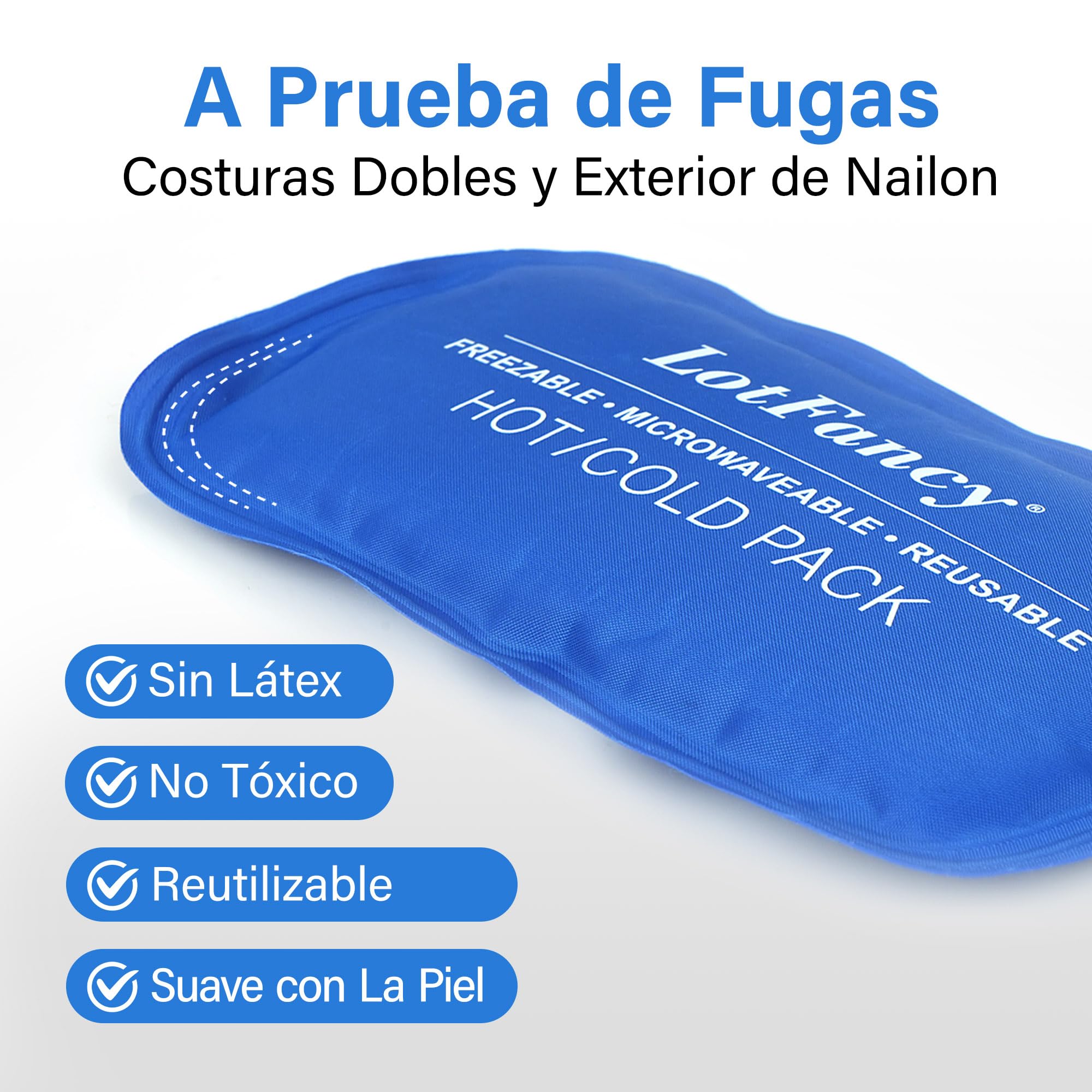 LotFancy 2Pcs Bolsas de Gel Frío o Calor Reutilizables con Banda Elástica, Bolsas Gel Frio Calor Congelador y Microondas para Lesiones Rodilla Codo Cuello Recuperación Muscular Terapias, 27x12cm