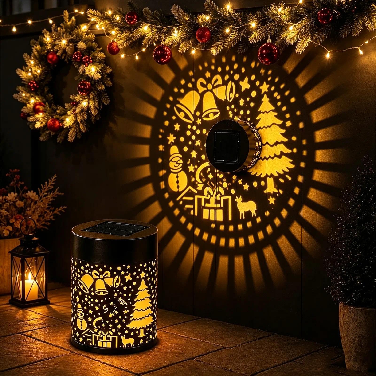 Christmas Solar Outdoor Decorative Wall Projection Light, Christmas Decor