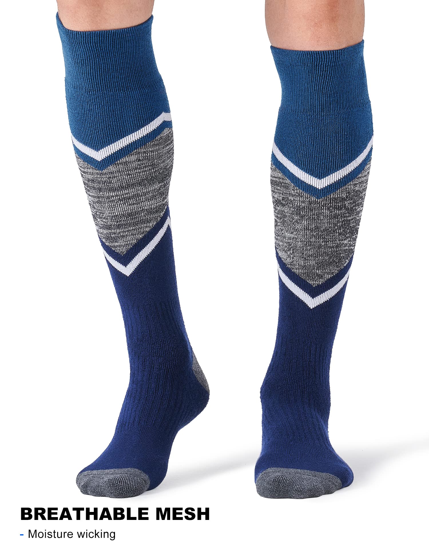 Fitrell Paquete de 2/3 calcetines de esquí para mujer con cojín completo, calcetines térmicos cálidos de invierno